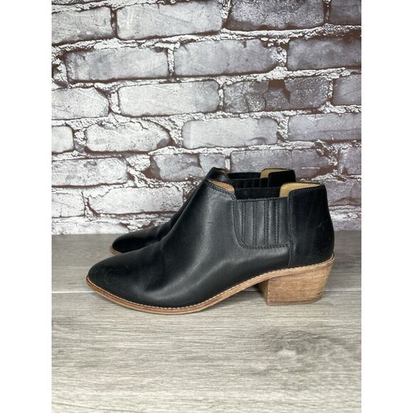 Madewell The Myles Black Leather Ankle Booties Heeled Boots Women Sz 8M US/39EU - Picture 15 of 16